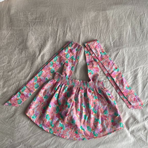 Something Navy Floral Tie Shoulder Top Pink/Floral Size XXS New without Tag - Picture 4 of 7